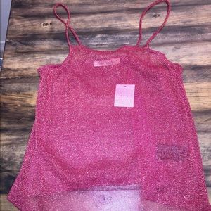 Urban outfitters sheer/sparkly red tank top